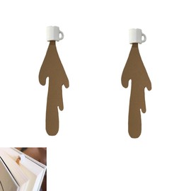 Funny Coffee Bookmark, Coffee Bookmark Page Holder Creative Decoration Coffee Cup, 2 Pcs CuiCanfla Unique Coffee Lovers Gifts, Spilled Coffee Bookmark, Gift for Friends and Family Book Lovers