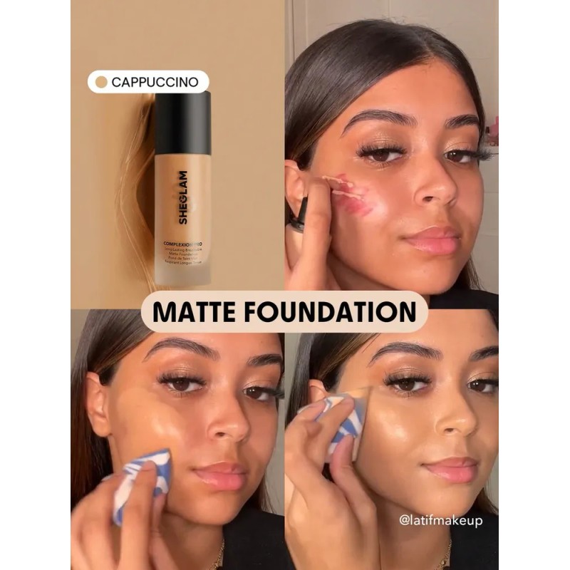 SHEGLAM Base D Maquillaje Liquida Alta Cobertura Efecto Mate Tono