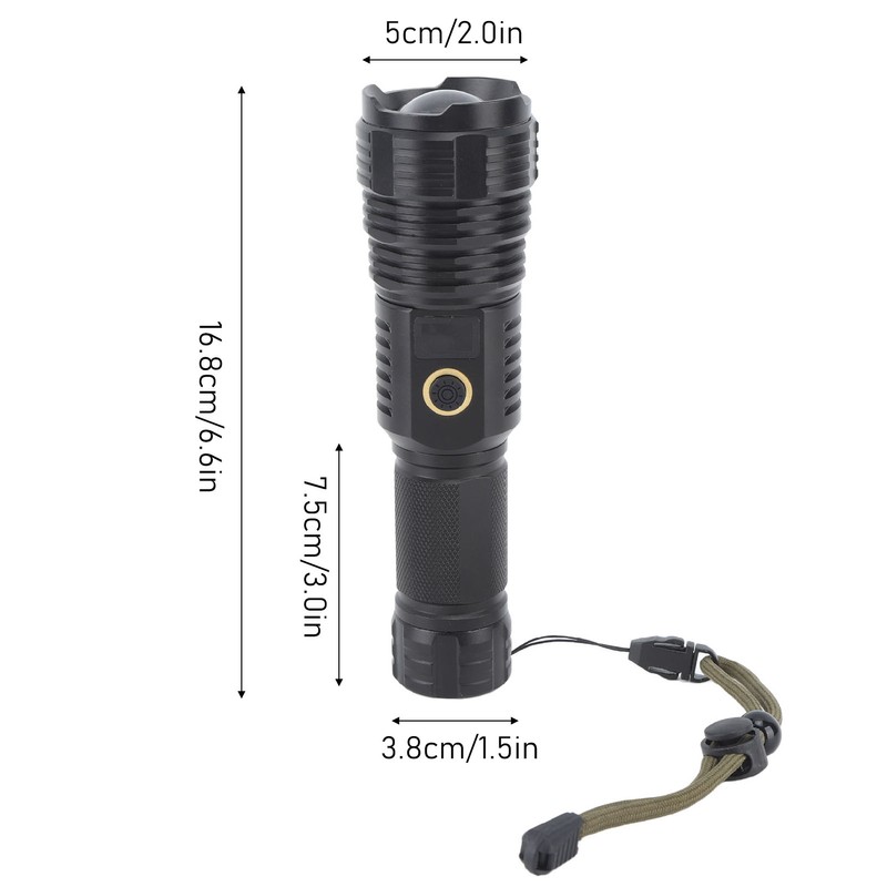 LED Flashlight Ultra Bright XHP70 LED Type C Rechargeable Handheld