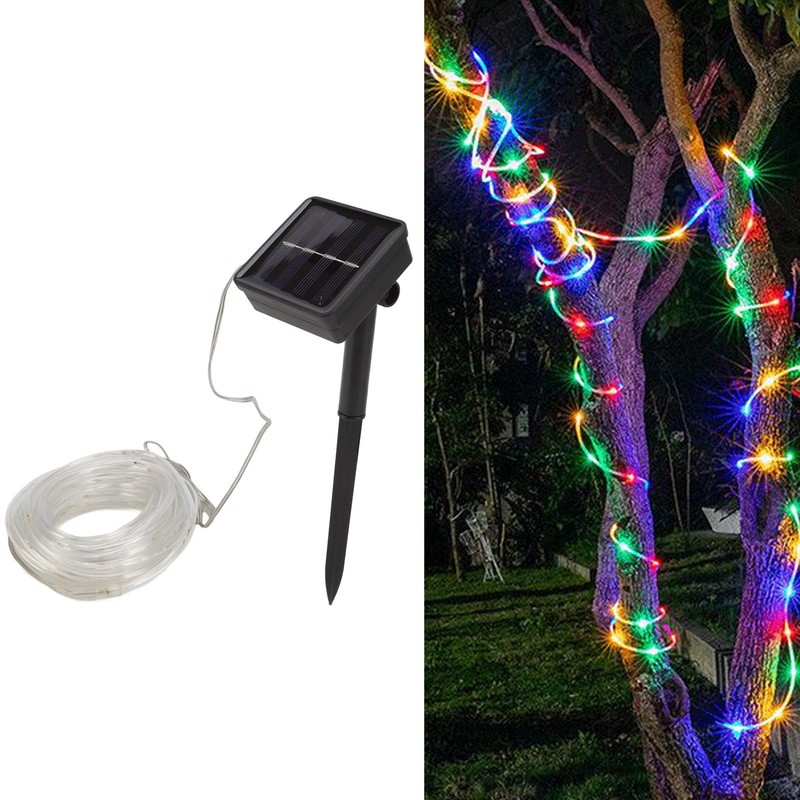 Solar Rope String Lights Waterproof Low Voltage LED Light Beads