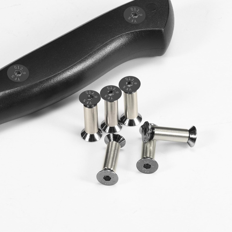 10 Packs Knife Handle Screws Rivets Bolts Fasteners,Hex Flat Head