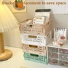 Pack of 5 Folding Boxes, Foldable, Stable, Plastic, Sturdy Folding
