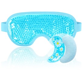 NEWGO Eye Mask Cooling Eye Mask Gel Under Eye Pads Set for Dark Circles, Under Eye Pockets, for Swollen Eyes, Migraines, Dry Eyes, Post-Surgery, Gifts for Women
