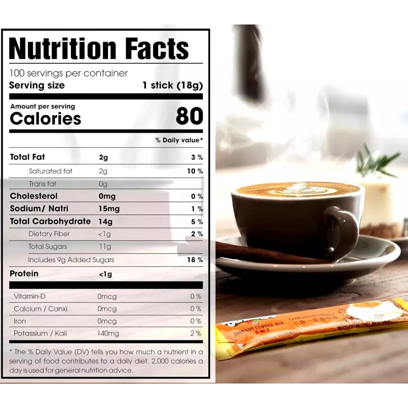 Vinacafe 3-In-1 Instant Coffee Mix 100 Sticks x 18g~ US