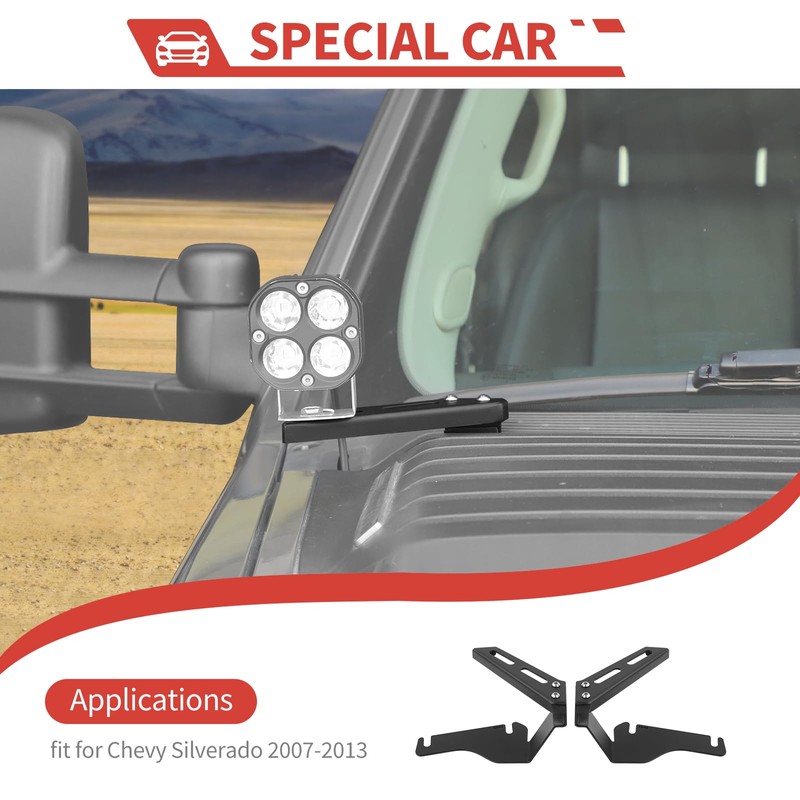 amayum fit for Chevy Silverado 2007-2013 Ditch Light Brackets LED