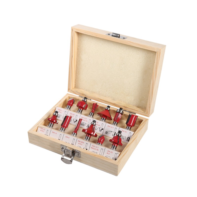 12pcs 8mm Shank Cemented Carbide Router Bit Woodworking Cutter Bit