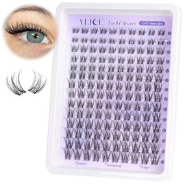 ALICE Natural Lash Clusters Lash Extensions Invisible Band Waterproof 8-16mm Curl Cluster Eyelash Extensions Wispy Eyelash Clusters Individual Lashes Cluster Lashes