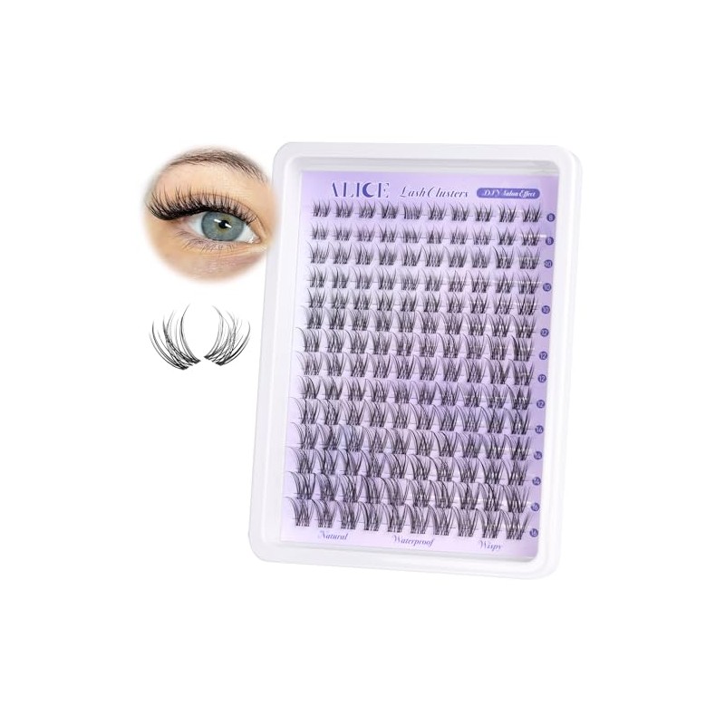 ALICE Natural Lash Clusters Lash Extensions Invisible Band Waterproof 8-16mm