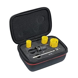 Starrett Fast Cut Holesaw Kit - 8-Pieces Bi-metal Kwik Change Arbors Set with HSS Pilot Drill - Electrician Kit Compatible with Bosch Dewalt Hitachi Festool Milwaukee