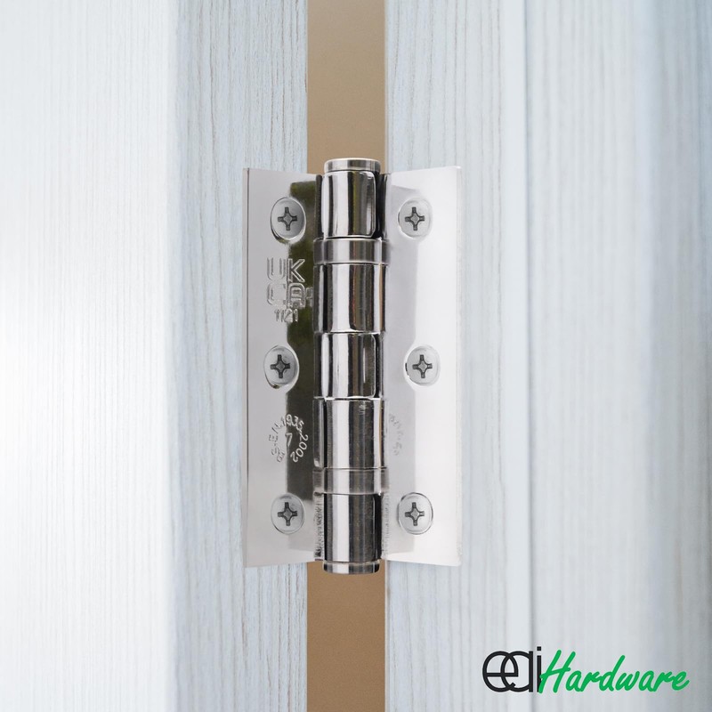EAI Chrome Door Hinges | 3 Inch / 76mm Polished
