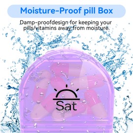 Adinomiency Pill Organizer，Pill Box，2 Times a Day，Travel Pill case，for Medication/Vitamin/Fish Oil/Supplements