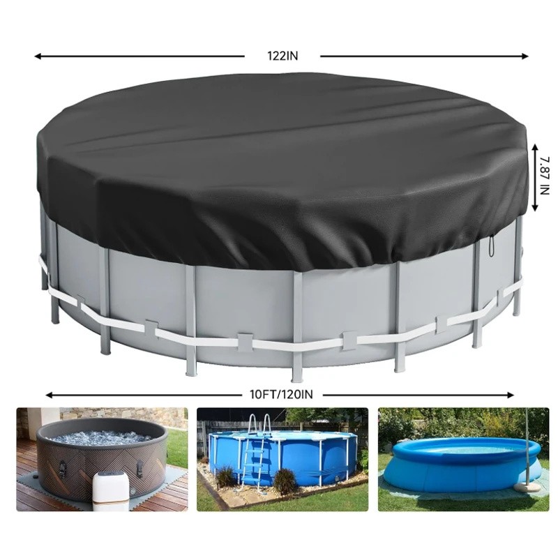 4 Ft Round 210D Waterproof Above Ground Pool Cover with