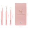 3 Pcs Precision Fiber Tip Lash Tweezers Set for Eyelash