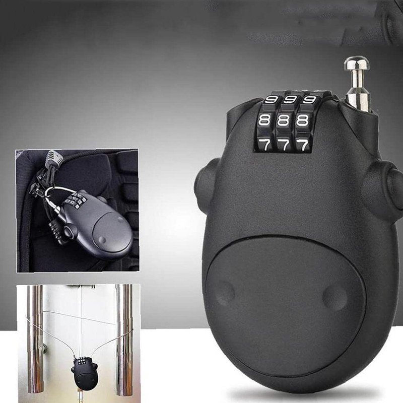 Helmet Lock Cable Bike Password Lock Telescopic Wire Rope -