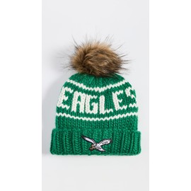 Lele Sadoughi Women's Kelly Green Retro Eagles Beanie with Faux Fur, Kelly Green, One Size