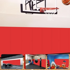 VANCL Wall Mats for Padding Gym Wall Padding Protection 2" Thick Foam Basketball Court Wall Pad Durable Waterproof Mats for Wall-Mounted Basketball Hoops for Player Safety Red[1 Pack]