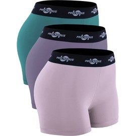 CADMUS Women's Spandex Volleyball Shorts 3" Compression Pro Shorts,Light Pink & Light Purple & Green,Large