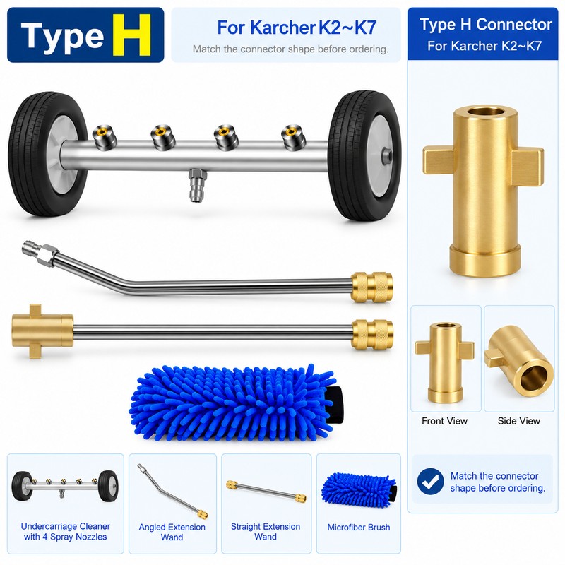 2-in-1 Undercarriage Pressure Washer Kit with Extension Wands – 4000