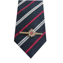 Hunting and Military Store Men's Classic Blue Striped Tie & Clip Set e233