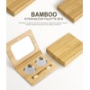 Sunbobby Bamboo Empty Eyeshadow Case Box Double Grid Tin Palette