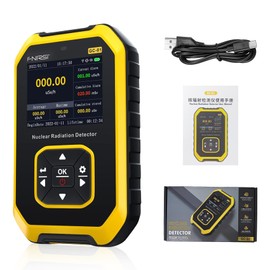 Geiger Counter Radiation Detector, Dosimeter Radiation Detector with LCD Display, Portable Handheld Beta Gamma X-ray Rechargeable Radiation Monitor Meter, 5 Dosage Units Switched