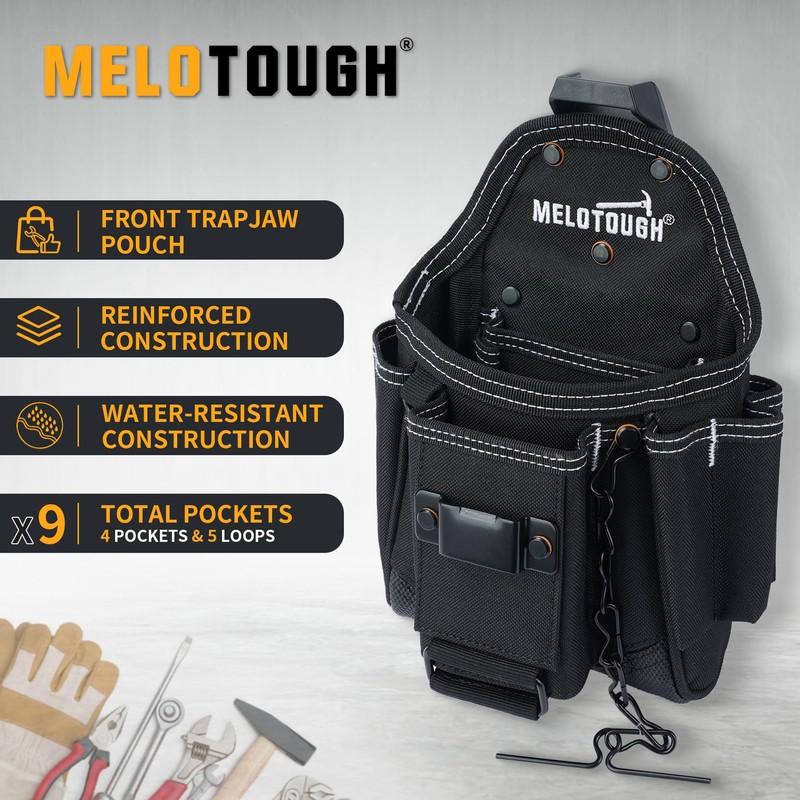 MELOTOUGH Professional Small Electrician Tool Pouch for Tool Belt Pockets