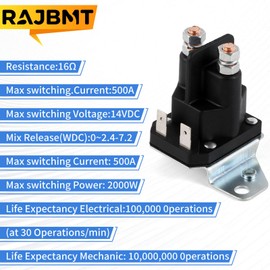 RAJBMT 12V 100A 4-Terminal Starter Solenoid 762-1261-211-50 762-1261-211-51 Replace Trombetta Solenoids Craftsman for Cub Cadet MTD RZT Z-Force AYP Husqvarna Lawn Mowers