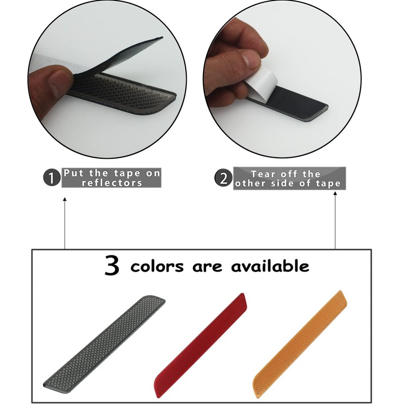 amavoler Orange Saddlebag Reflectors Latch Covers Safety Side Visibility Reflector
