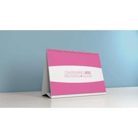 2024/2025 Customisable Table Calendar – Artistic and Creative Design, Size 215 x 148.5 mm, Ideal for Office, Home and School (Artistic Stimulates Creativita 3) (Pink)