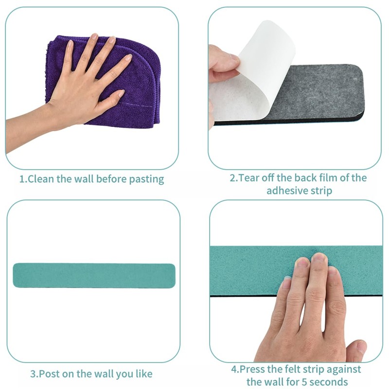 Vuzvuv 8 pcs Bulletin Board Bar Strips with 50 Pushpins