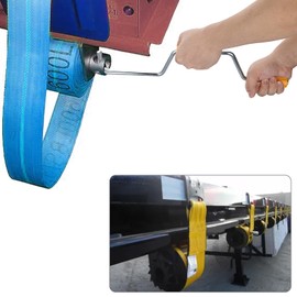 Sumnacon Strap Winder,18 Inch Strap Winder for Truck Flatbed Trailer,Stainless Steel Flatbed Hand Roller for Winding Straps Portable Flatbed Winch Winder for Winch Straps Yellow