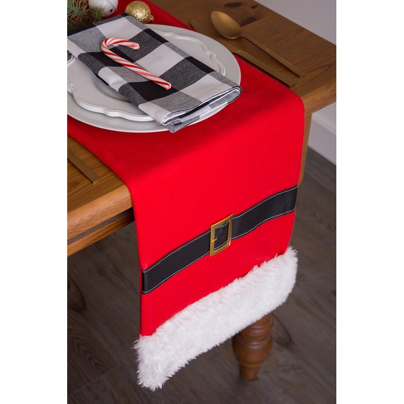 DII Holiday Decorative Table Runner Santa Belt