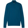 Charles Wilson Men's Cotton Zip Up Jumper, Dark Blue (0524)