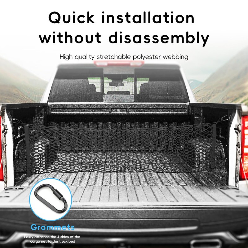 MARCHFA Truck Bed Cargo Net Compatible for 2013-2021 2022 2023