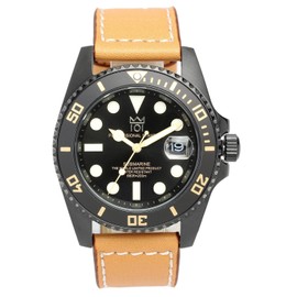 HYAKUICHI 101 Hyakuichi Divers Waterproof 20 ATM Watch, Watch, Leather Strap, Men's, Black, Classic