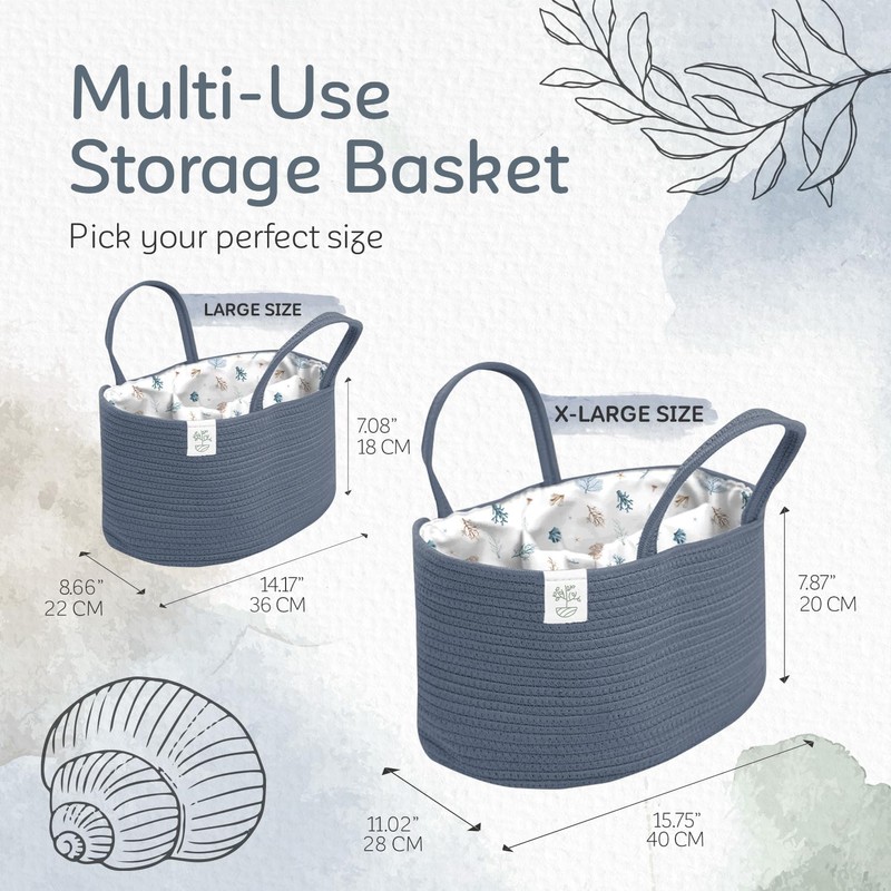 KiddyCare Diaper Caddy Organizer for Baby Nursery Basket with Handle