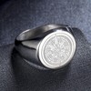 Joliernelle Compass Ring for Men Stainless Steel Solid Signet Ring