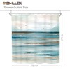 KOMLLEX Abstract Beach Shower Curtain for Bathroom Decor Teal Oil
