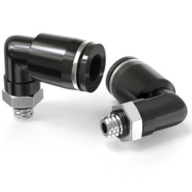 TAILONZ PNEUMATIC Male Elbow 4mm Tube OD x M5 Thread 90 Push to Connect Fittings PL4-M5 (Pack of 10)
