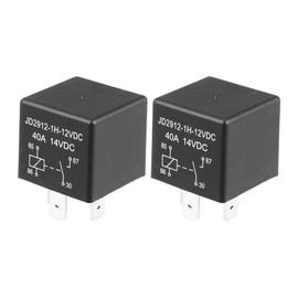 A ABSOPRO 2 pieces car relay, 4 pins, 12 V, 40 amp, SPST model JD2912-1H-12VDC 40A 14VDC