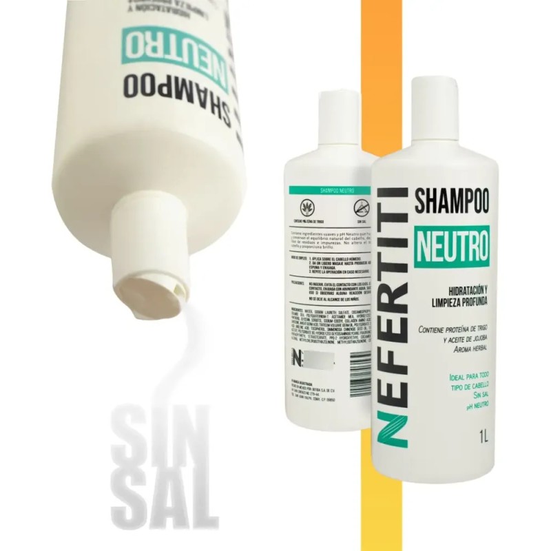 Shampoo Neutro Hidratacion Y Limpieza Profunda Sin Sal 1l