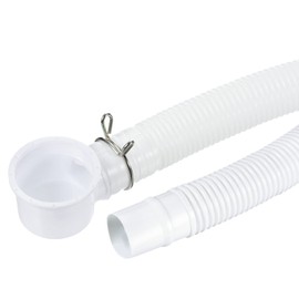 sourcing map Bathtub Drain Pipe Expandable Sink Drain 130cm Tubing Flexible Drainage Hose for Bathroom Shower, White Pack of 1