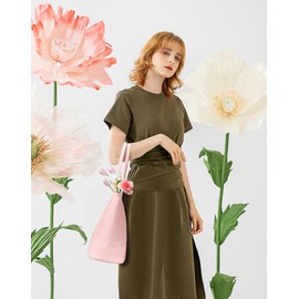 KALIDI Handbag Women's Shopper Bag Tote Bag PU Leather Large Shoulder Bag with Zip for Work, Shopping, School, pink