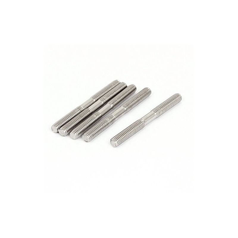 sourcing map M6x60mm 304 Stainless Steel Double End Threaded Stud