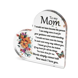Heart-Shaped Acrylic Plaque,Perfect for Mum’s Birthday,Family Decor and Modern Art Piece,Ideal Thank You Gifts for Women,Friend Gifts and Emotional Remembrance Gifts,Retirement Gifts for Women