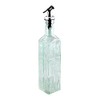 Grant Howard Flowers Bouquet Embossed Glass Square Oil and Vinegar
