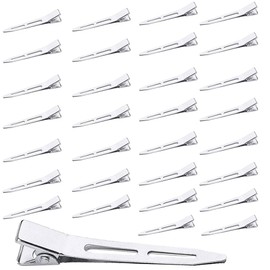 Pack of 30 EnteBill Hair Clips Silver Hair Clips 5.5 cm Hair Clips Hairdressing Alligator Clips Metal Hair Clips for Hair Clips Women's Clips Hairdressing Salon Girls Hair Styling DIY