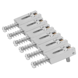 6PCS Guitar Saddles with Roller Bridge Guitar Repair Parts, Adjustable Height 5-14mm for DIY Guitar Accessories (Silver)