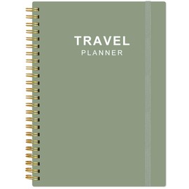 Travel Journal for Women & Men, Vacation & Road Trip Planner Organizer, Travel Notebook for 6 Trips, Trip Planner Gift to Record Memories and Adventures from Special Trips, 5.8" x 8.5", Cyan
