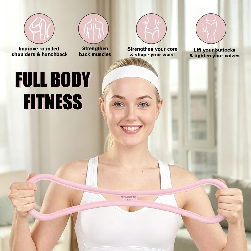 Figure 8 Resistance Bands,2 Packs Silicone Stretch Bands for Women